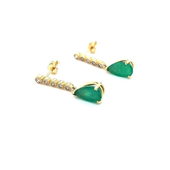 Natural Emerald Diamond  Earrings 14k Y Gold 2.23 TCW Certified $3,975 121256 - Picture 7 of 12